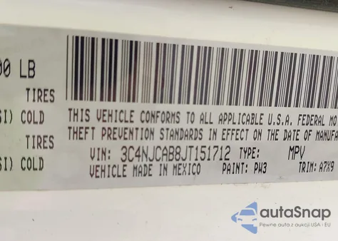 2018 Jeep Compass Sport Fwd z USA, uszkodzony, nr VIN 3C4NJCAB8JT151712